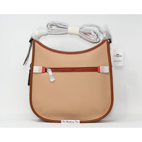 COACH EMERY Crossbody Colorblock Tan Signature Canvas Chalk Leather 686 NWT $395 - Picture 5 of 16